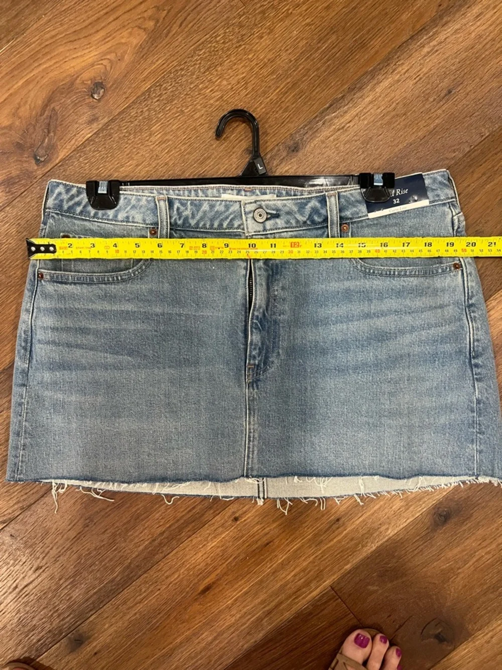 Abercrombie & Fitch Curve Love Mid-rise Light Blue Denim Mini Skirt-Size 32 - Picture 7 of 8